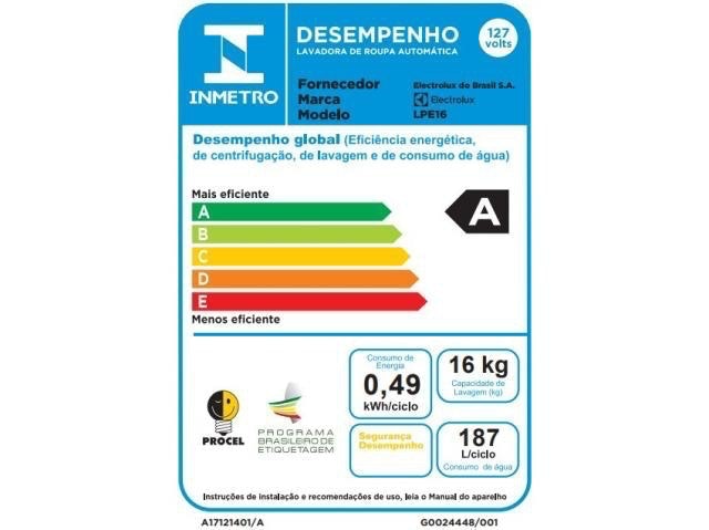 ELECTROLUX Lavadora de Roupas Perfect Wash (LPE16) 16kg  Translation missing: pt-BR.activerecord.decorators.item_part_image/alt