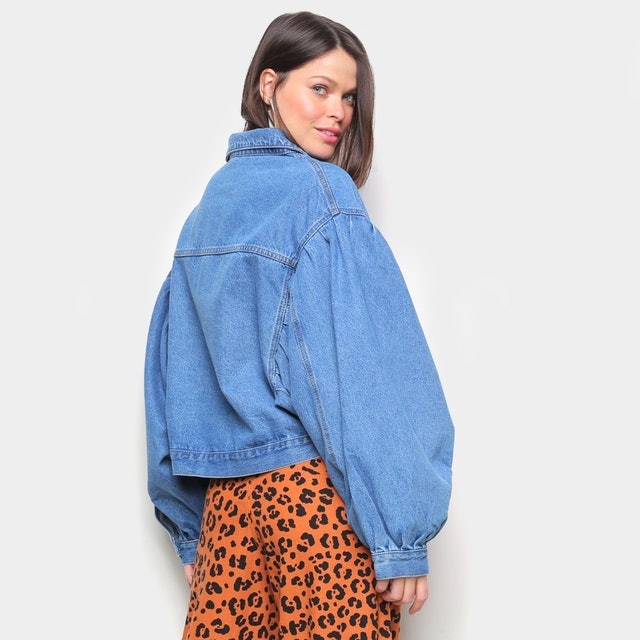 FARM Jaqueta Jeans Feminina Oversized Translation missing: pt-BR.activerecord.decorators.item_part_image/alt