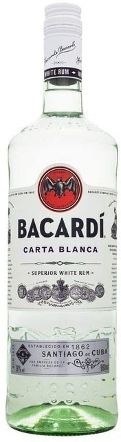 BACARDI Rum Bacardi Carta Blanca 980ml Translation missing: pt-BR.activerecord.decorators.item_part_image/alt