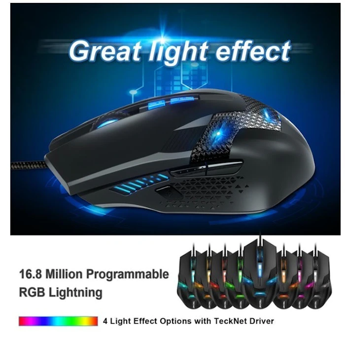 TECKNET Mouse Gamer 8 Botões Translation missing: pt-BR.activerecord.decorators.item_part_image/alt