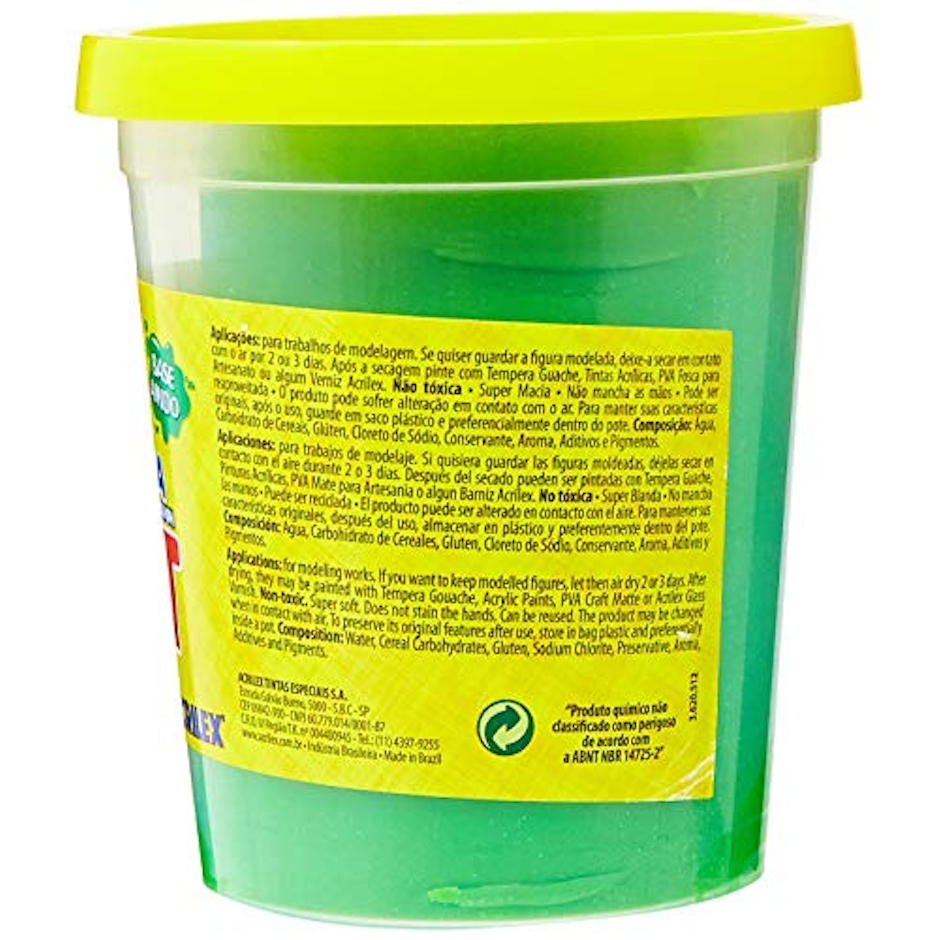 ACRILEX Massa de Modelar Soft Verde 500 g Translation missing: pt-BR.activerecord.decorators.item_part_image/alt