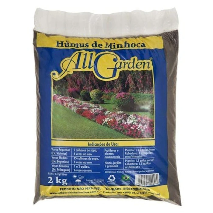 ALL GARDEN Húmus de Minhoca 2Kg Translation missing: pt-BR.activerecord.decorators.item_part_image/alt