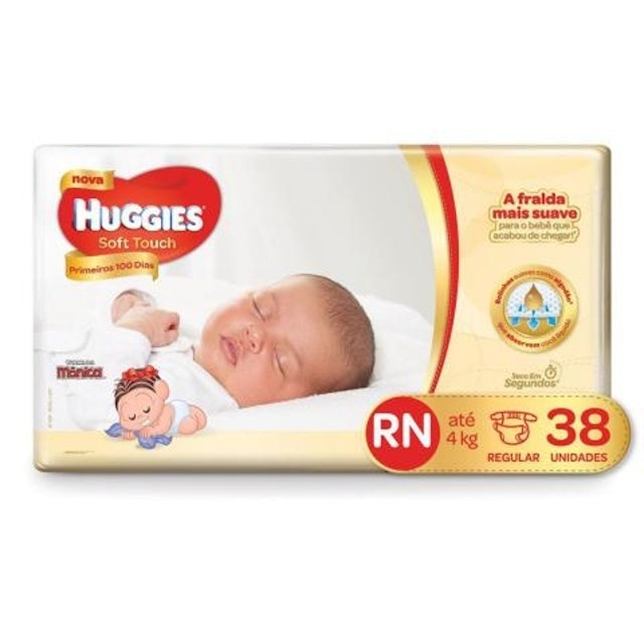 HUGGIES Fraldas Soft Touch Tamanho RN - 38 Unidades Translation missing: pt-BR.activerecord.decorators.item_part_image/alt