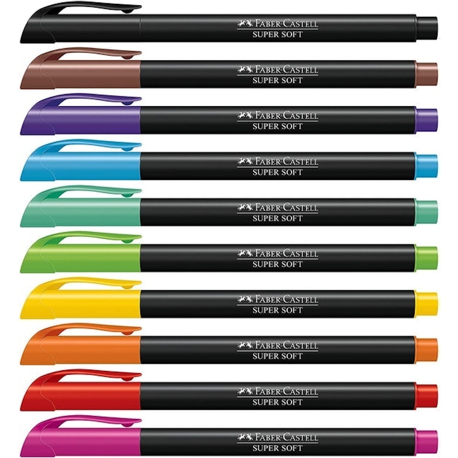 FABER-CASTELL Caneta Ponta Pincel Supersoft Brush 10 Cores Translation missing: pt-BR.activerecord.decorators.item_part_image/alt