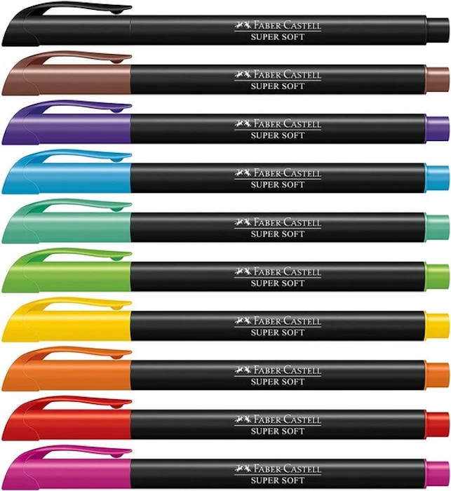 FABER-CASTELL Caneta Ponta Pincel Supersoft Brush 10 Cores Translation missing: pt-BR.activerecord.decorators.item_part_image/alt