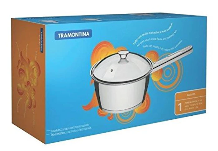 TRAMONTINA Panela com Fundo Triplo e Tampa de Vidro Inox 20 Cm Translation missing: pt-BR.activerecord.decorators.item_part_image/alt
