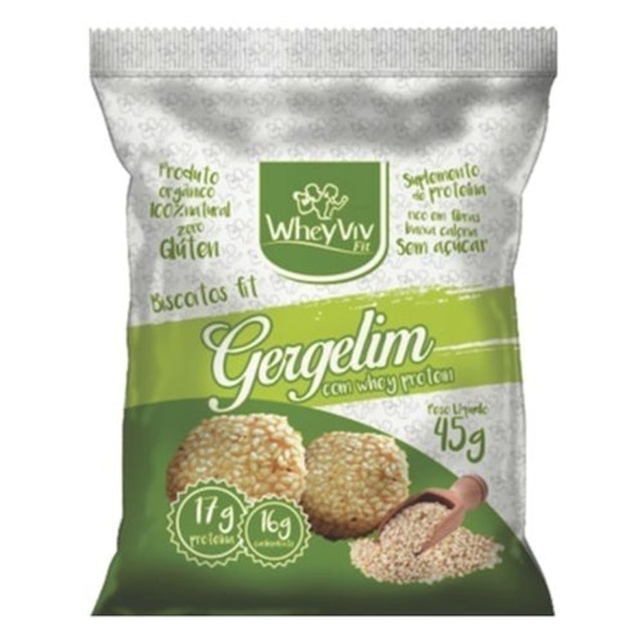 WHEYVIV FIT Biscoitos Fit Sabor Gergelim Com Whey Protein 45g Translation missing: pt-BR.activerecord.decorators.item_part_image/alt