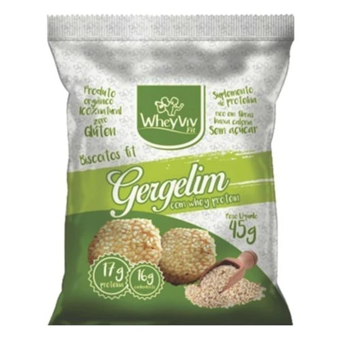 WHEYVIV FIT Biscoitos Fit Sabor Gergelim Com Whey Protein 45g Translation missing: pt-BR.activerecord.decorators.item_part_image/alt