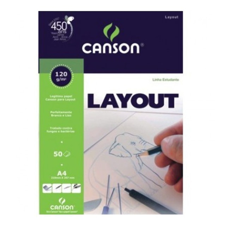CANSON Bloco de Papel Layout 120g/m² A4 Translation missing: pt-BR.activerecord.decorators.item_part_image/alt