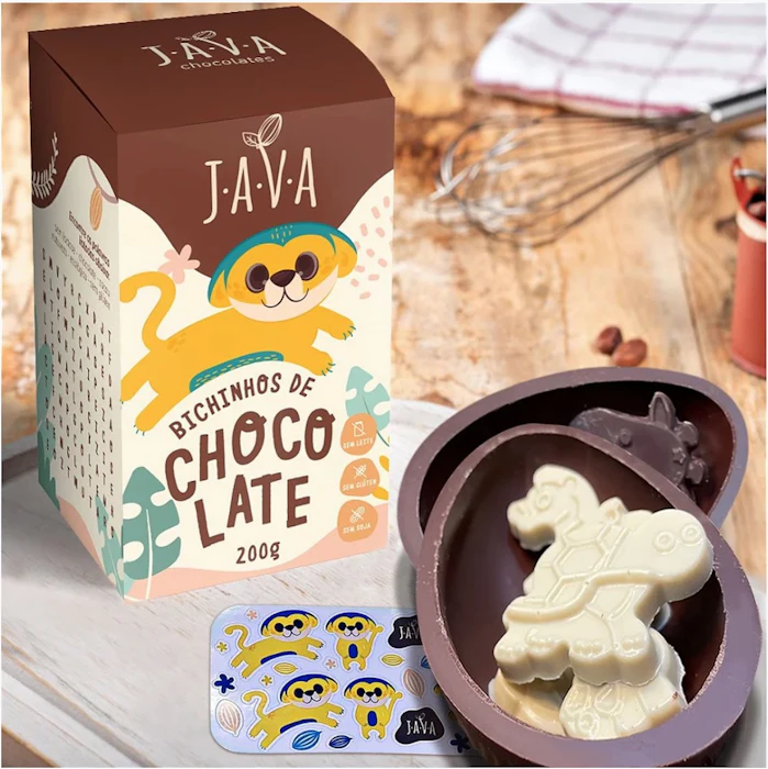 Java Ovo de Páscoa Infantil Bichinhos Chocolate Vegano 200g Translation missing: pt-BR.activerecord.decorators.item_part_image/alt