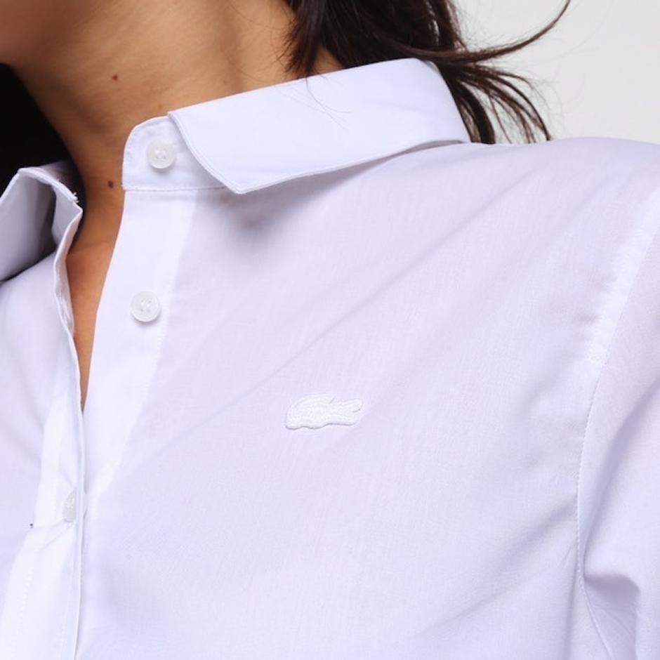 LACOSTE Camisa Branca de Botões Feminina Translation missing: pt-BR.activerecord.decorators.item_part_image/alt