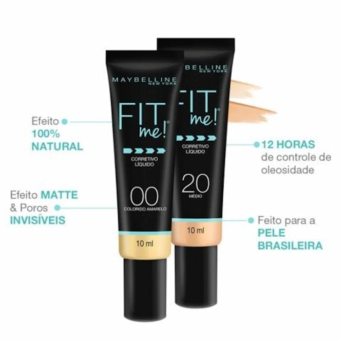 MAYBELLINE Corretivo Líquido Fit Me! Cor 10 Translation missing: pt-BR.activerecord.decorators.item_part_image/alt