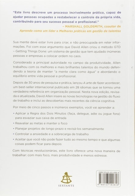 DAVID ALLEN A Arte de Fazer Acontecer - GTD Translation missing: pt-BR.activerecord.decorators.item_part_image/alt