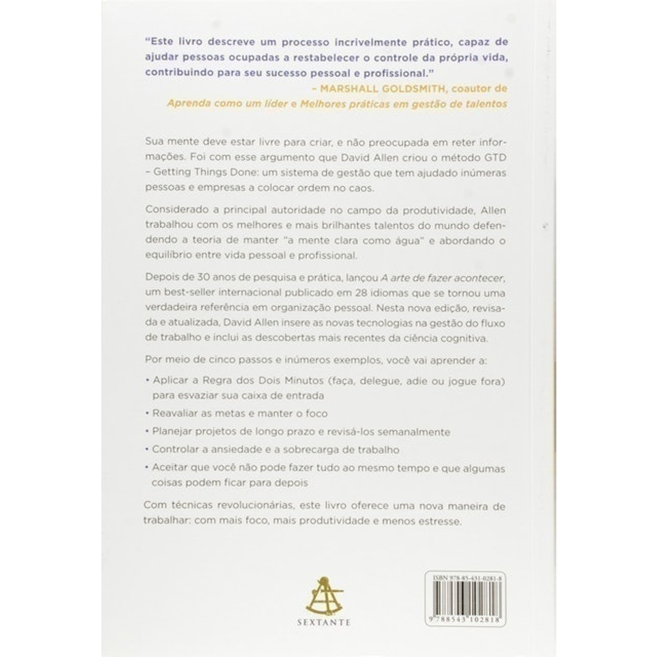 DAVID ALLEN A Arte de Fazer Acontecer - GTD Translation missing: pt-BR.activerecord.decorators.item_part_image/alt