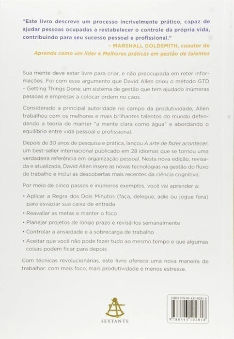 DAVID ALLEN A Arte de Fazer Acontecer - GTD Translation missing: pt-BR.activerecord.decorators.item_part_image/alt