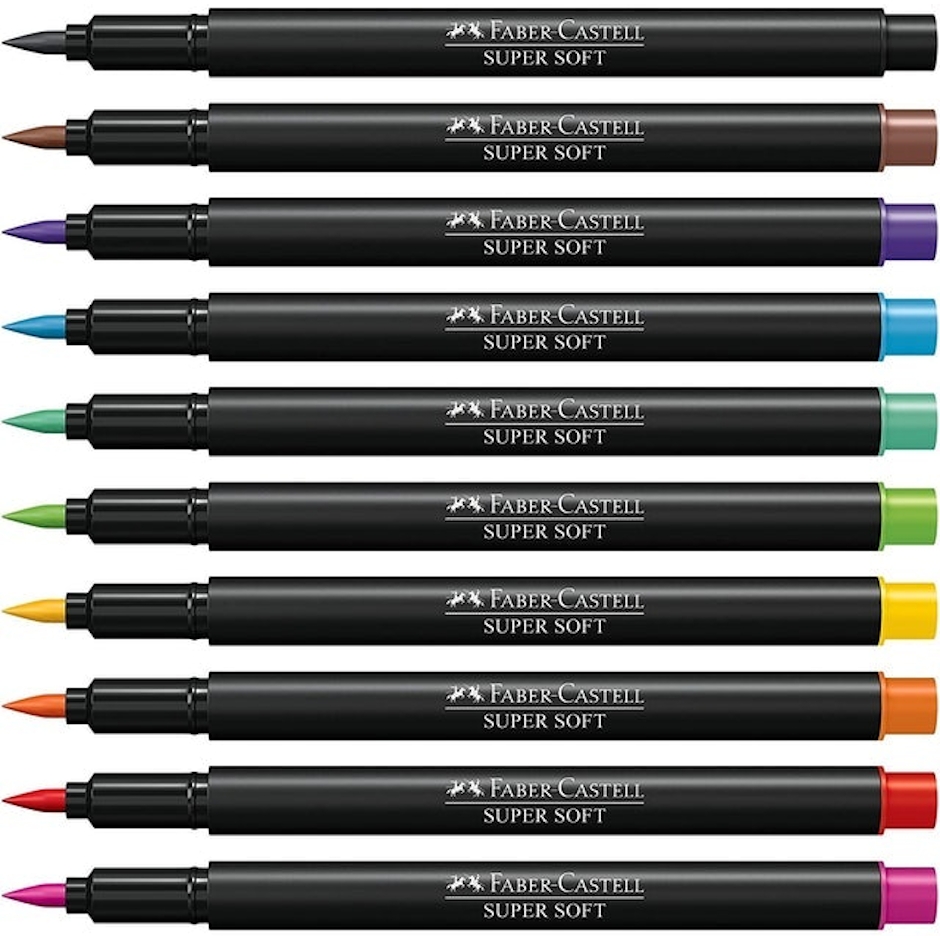 FABER-CASTELL Caneta Ponta Pincel Supersoft Brush 10 Cores Translation missing: pt-BR.activerecord.decorators.item_part_image/alt