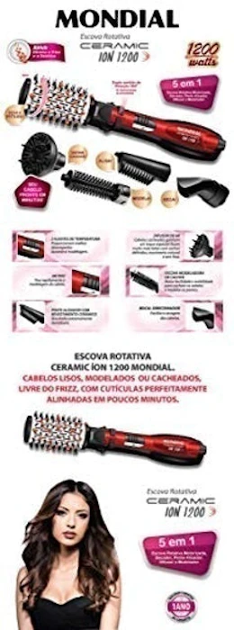 MONDIAL Escova Rotativa Ceramic Íon 5 em 1 Translation missing: pt-BR.activerecord.decorators.item_part_image/alt
