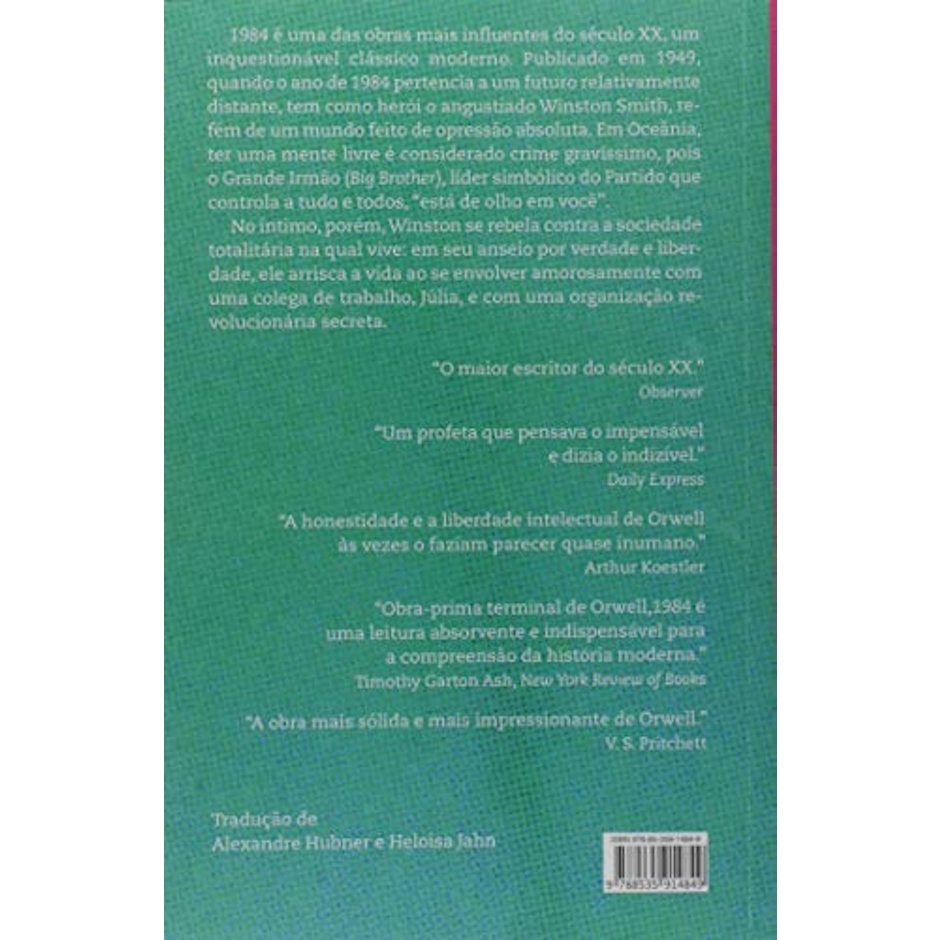 COMPANHIA DAS LETRAS 1984 Translation missing: pt-BR.activerecord.decorators.item_part_image/alt