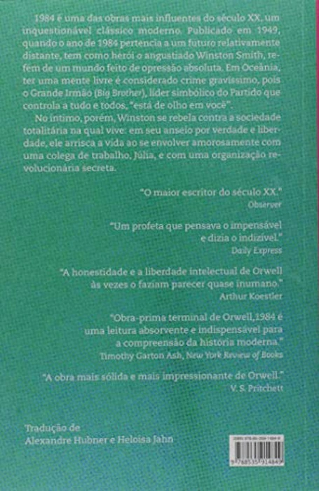 COMPANHIA DAS LETRAS 1984 Translation missing: pt-BR.activerecord.decorators.item_part_image/alt