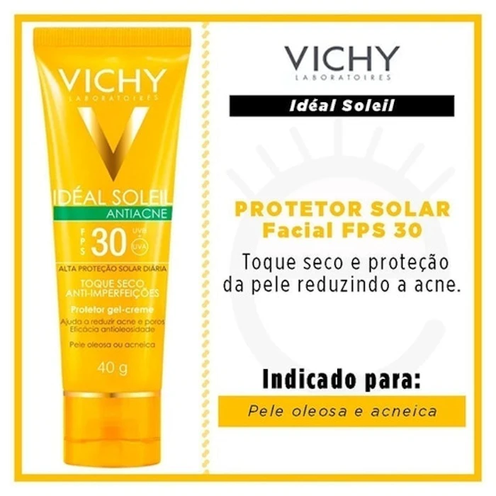 VICHY Idéal Soleil Antiacne Translation missing: pt-BR.activerecord.decorators.item_part_image/alt