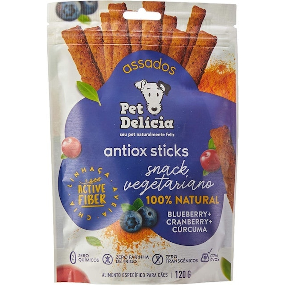Pet Delícia Snack Antiox Natural Sabor Blueberry, Cranberry e Cúrcuma Translation missing: pt-BR.activerecord.decorators.item_part_image/alt