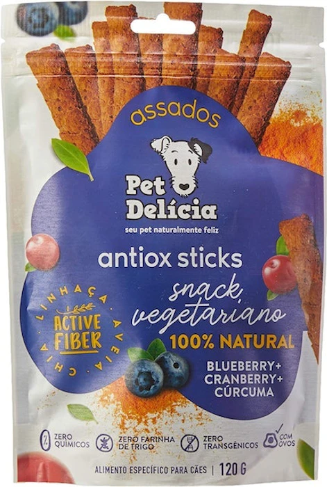 Pet Delícia Snack Antiox Natural Sabor Blueberry, Cranberry e Cúrcuma Translation missing: pt-BR.activerecord.decorators.item_part_image/alt