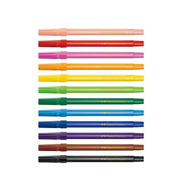 FABER CASTELL Canetinha Hidrográfica 12 Cores Translation missing: pt-BR.activerecord.decorators.item_part_image/alt