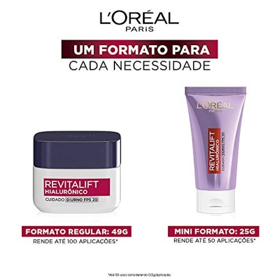 L'ORÉAL PARIS Creme Facial Anti-Idade Revitalift Hialurônico FPS 20 Translation missing: pt-BR.activerecord.decorators.item_part_image/alt