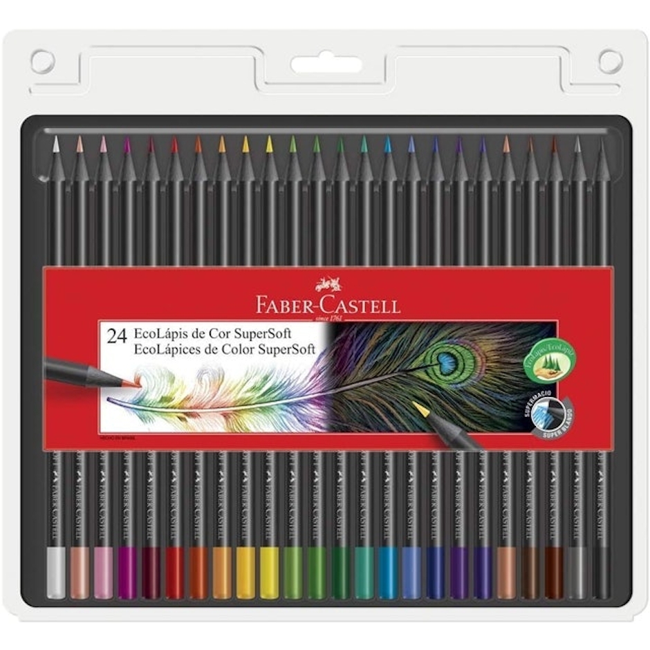 FABER-CASTELL Lápis de Cor EcoLápis Supersoft 24 cores Translation missing: pt-BR.activerecord.decorators.item_part_image/alt