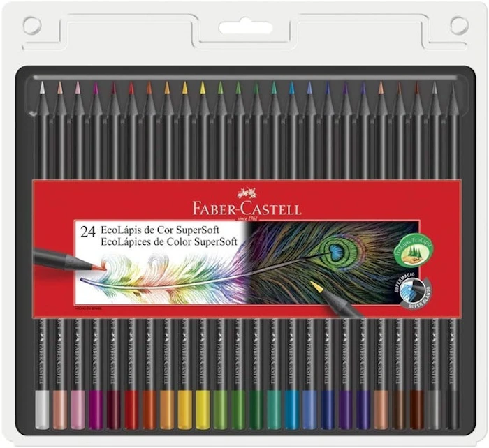 FABER-CASTELL Lápis de Cor EcoLápis Supersoft 24 cores Translation missing: pt-BR.activerecord.decorators.item_part_image/alt