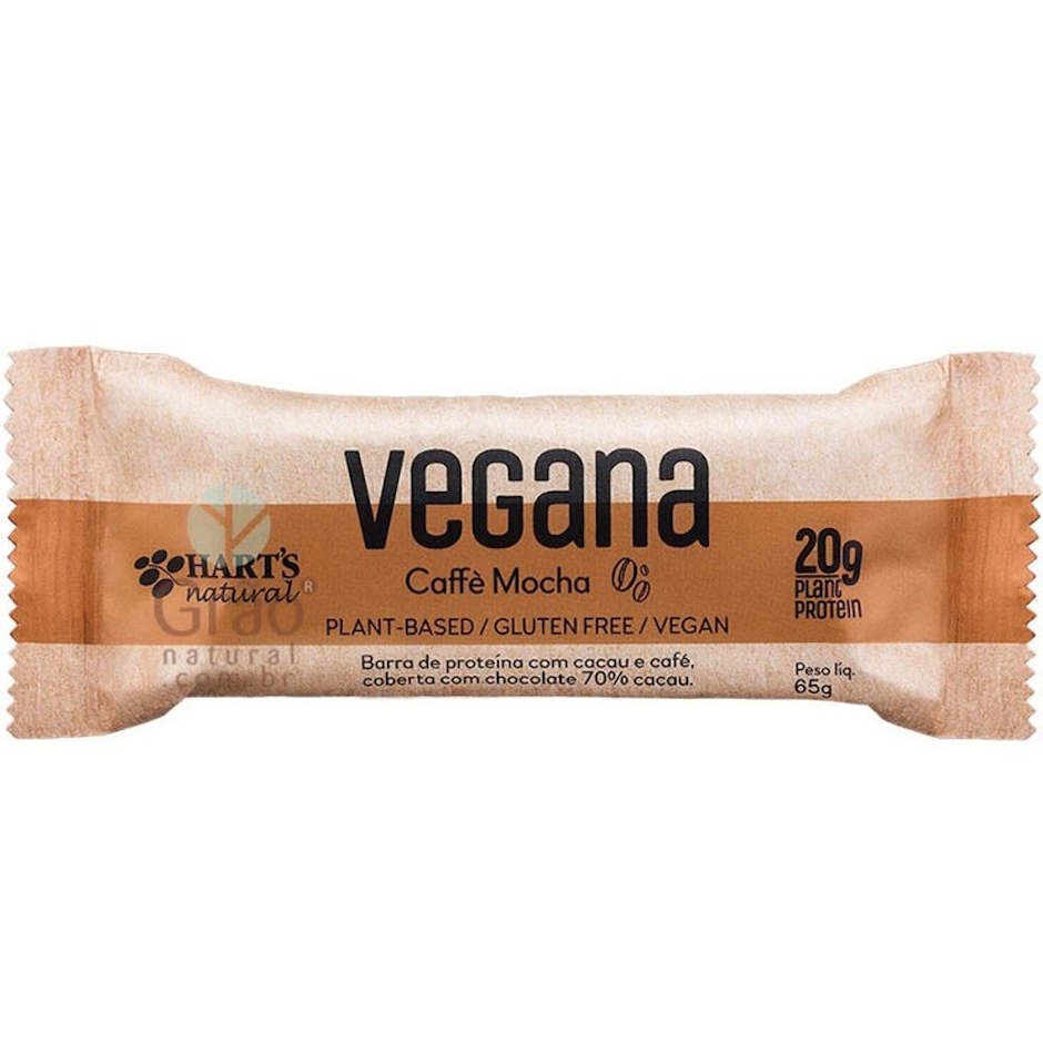 HART'S NATURAL Barra De Proteína Vegana Caffé Mocha 65g Translation missing: pt-BR.activerecord.decorators.item_part_image/alt