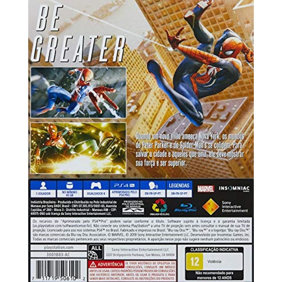 INSOMNIAC GAMES Marvel's Spider-Man Edição Jogo do Ano Translation missing: pt-BR.activerecord.decorators.item_part_image/alt