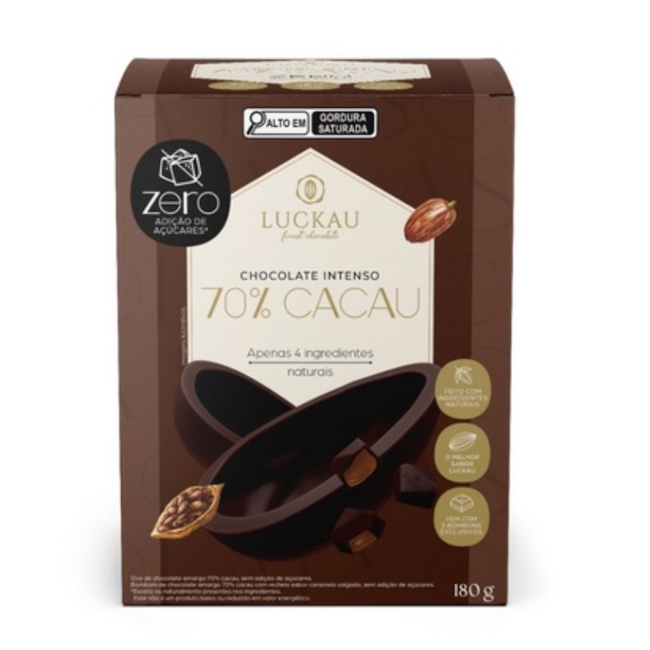 Luckau Ovo de Páscoa de Chocolate 70% 180g Translation missing: pt-BR.activerecord.decorators.item_part_image/alt