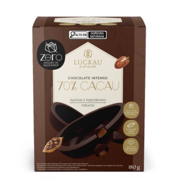 Luckau Ovo de Páscoa de Chocolate 70% 180g Translation missing: pt-BR.activerecord.decorators.item_part_image/alt