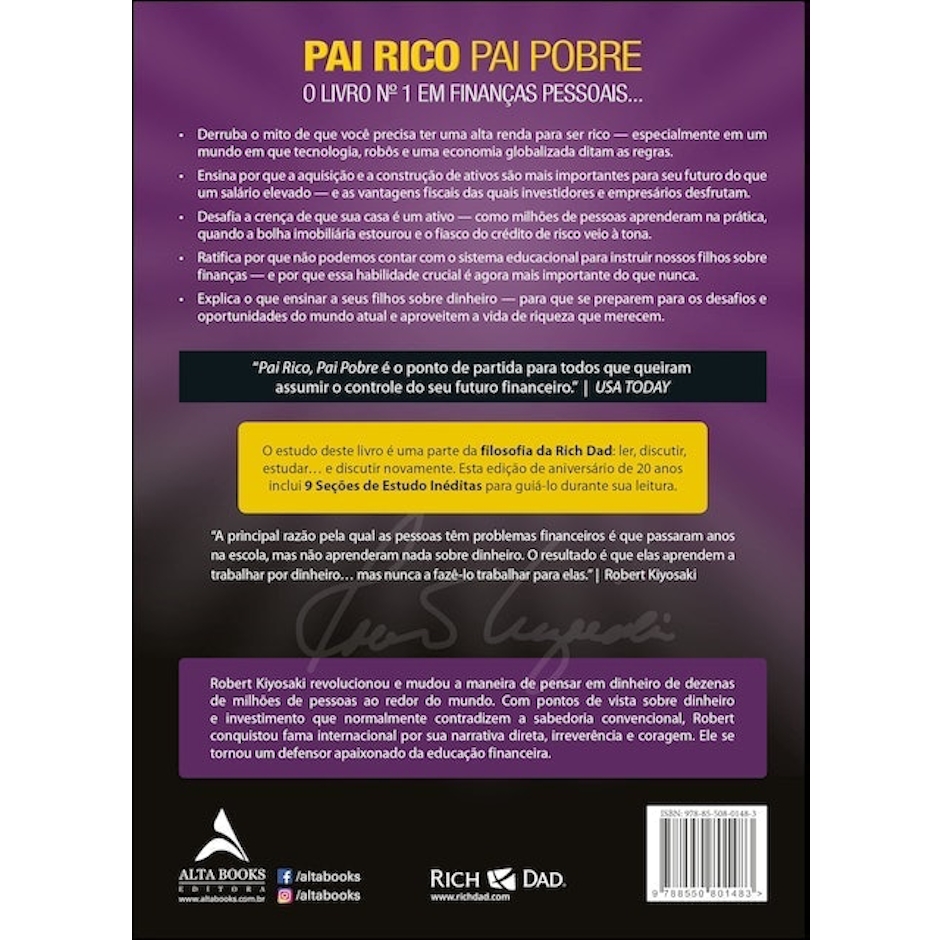 Robert T. Kiyosaki Pai Rico, Pai Pobre Translation missing: pt-BR.activerecord.decorators.item_part_image/alt