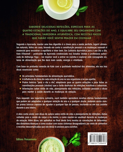 KATE O'DONNELL Culinária Ayurvédica para o Seu Dia a Dia Translation missing: pt-BR.activerecord.decorators.item_part_image/alt