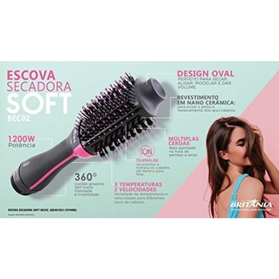 BRITÂNIA Escova Secadora Soft Íon Tourmaline Translation missing: pt-BR.activerecord.decorators.item_part_image/alt