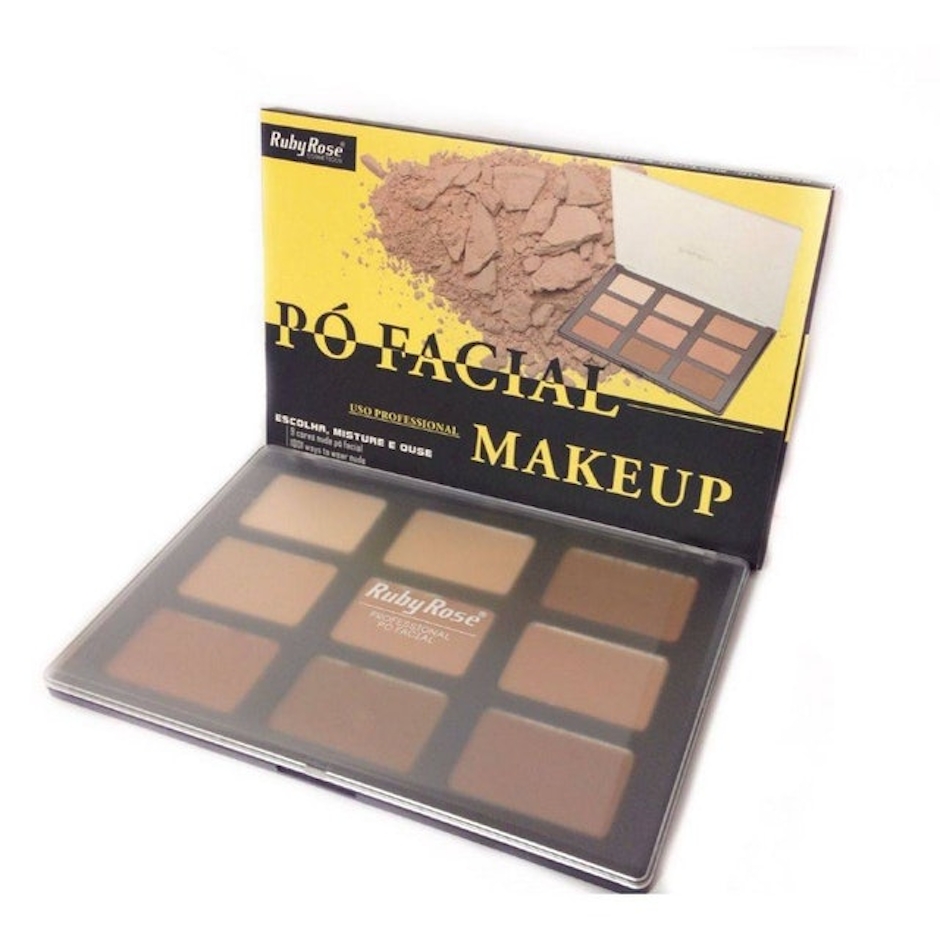 RUBY ROSE Paleta Pó Facial 9 Cores Nude Hb-7208 Translation missing: pt-BR.activerecord.decorators.item_part_image/alt