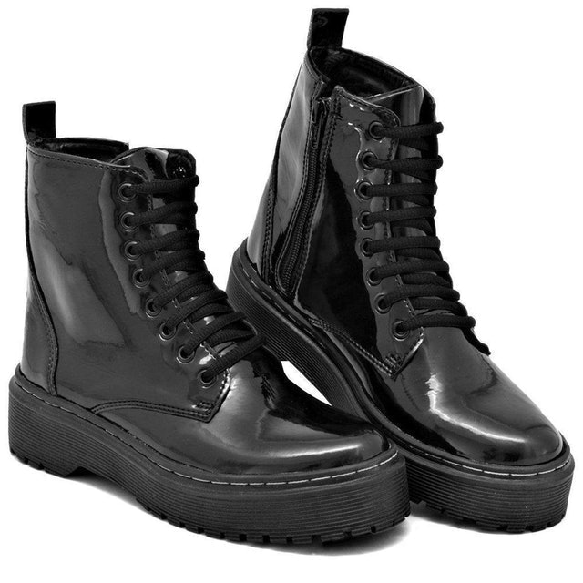 STILOCLUB Bota Flatform Verniz Preta Translation missing: pt-BR.activerecord.decorators.item_part_image/alt