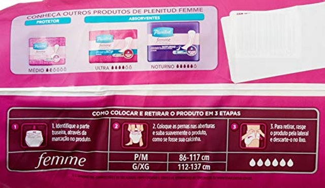 PLENITUD Fralda Geriátrica Active Feminina G/XG 16 Unidades Translation missing: pt-BR.activerecord.decorators.item_part_image/alt
