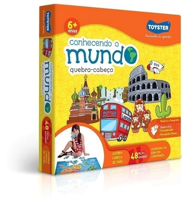 TOYSTER Quebra-Cabeça Conhecendo o Mundo 48 Peças Translation missing: pt-BR.activerecord.decorators.item_part_image/alt