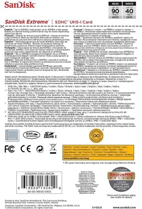 SANDISK Cartão de Memória Extreme 16GB Translation missing: pt-BR.activerecord.decorators.item_part_image/alt