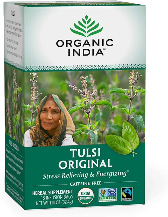 Organic India Chá de Tulsi Translation missing: pt-BR.activerecord.decorators.item_part_image/alt