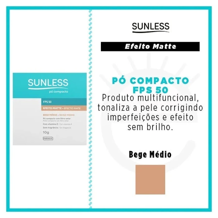 SUNLESS Pó Compacto FPS 50 Translation missing: pt-BR.activerecord.decorators.item_part_image/alt