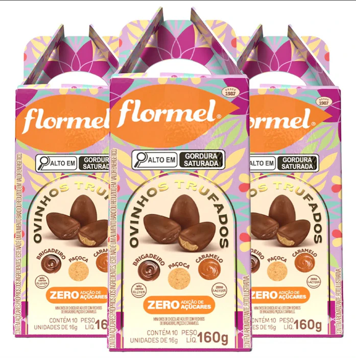 Flormel Mini Ovos de Chocolate Zero Sortidos 160g (3 caixas) Translation missing: pt-BR.activerecord.decorators.item_part_image/alt