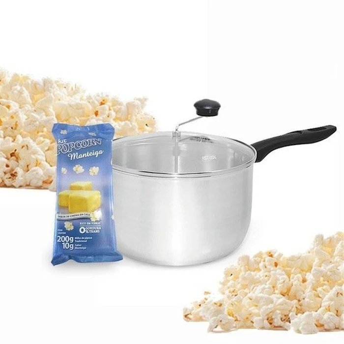 Pipoqueira Tampa de Vidro + Kit Popcorn Sabor Manteiga Translation missing: pt-BR.activerecord.decorators.item_part_image/alt