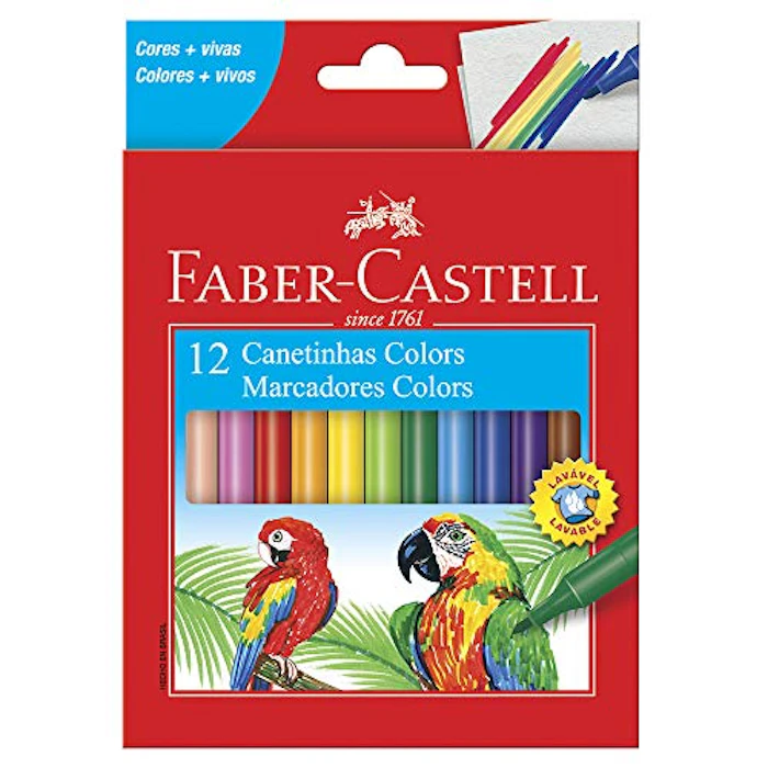FABER CASTELL Canetinha Hidrográfica 12 Cores Translation missing: pt-BR.activerecord.decorators.item_part_image/alt