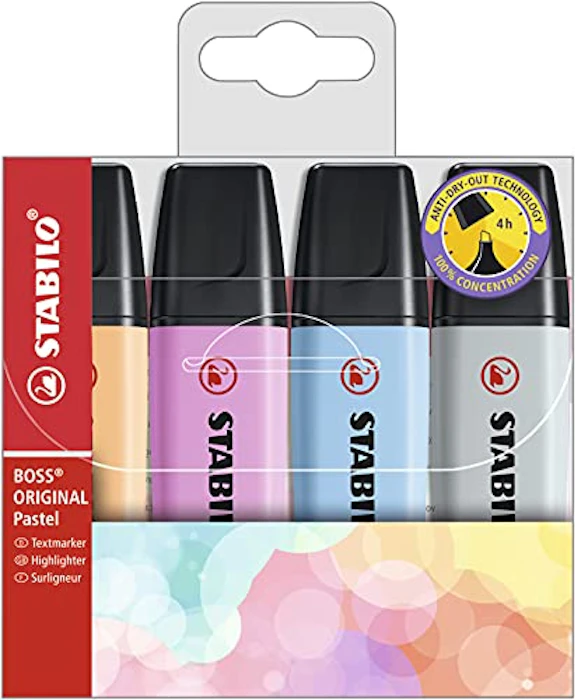 STABLIO BOSS Marca Texto 4 Cores Pastel Translation missing: pt-BR.activerecord.decorators.item_part_image/alt