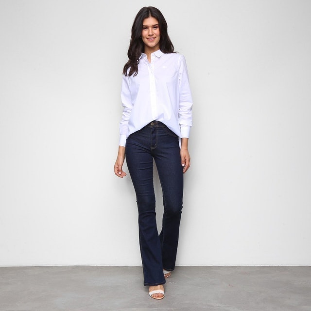 LACOSTE Camisa Branca de Botões Feminina Translation missing: pt-BR.activerecord.decorators.item_part_image/alt