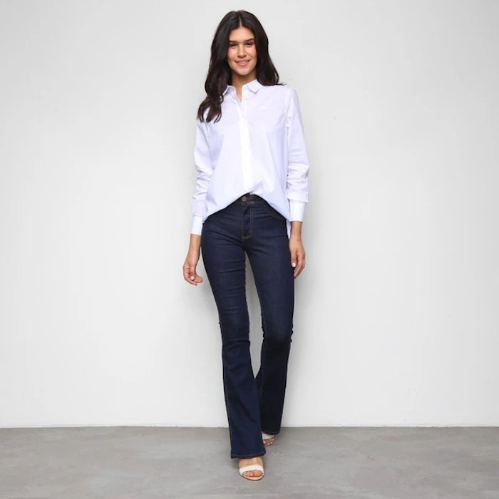 LACOSTE Camisa Branca de Botões Feminina Translation missing: pt-BR.activerecord.decorators.item_part_image/alt